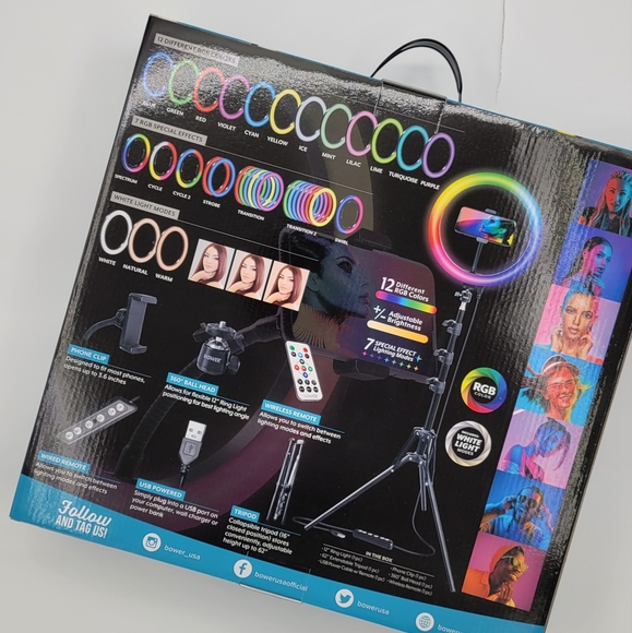 Bower 12-inch LED RGB Ring Light Studio Kit with Special Effects; Black - Picture 3 of 5